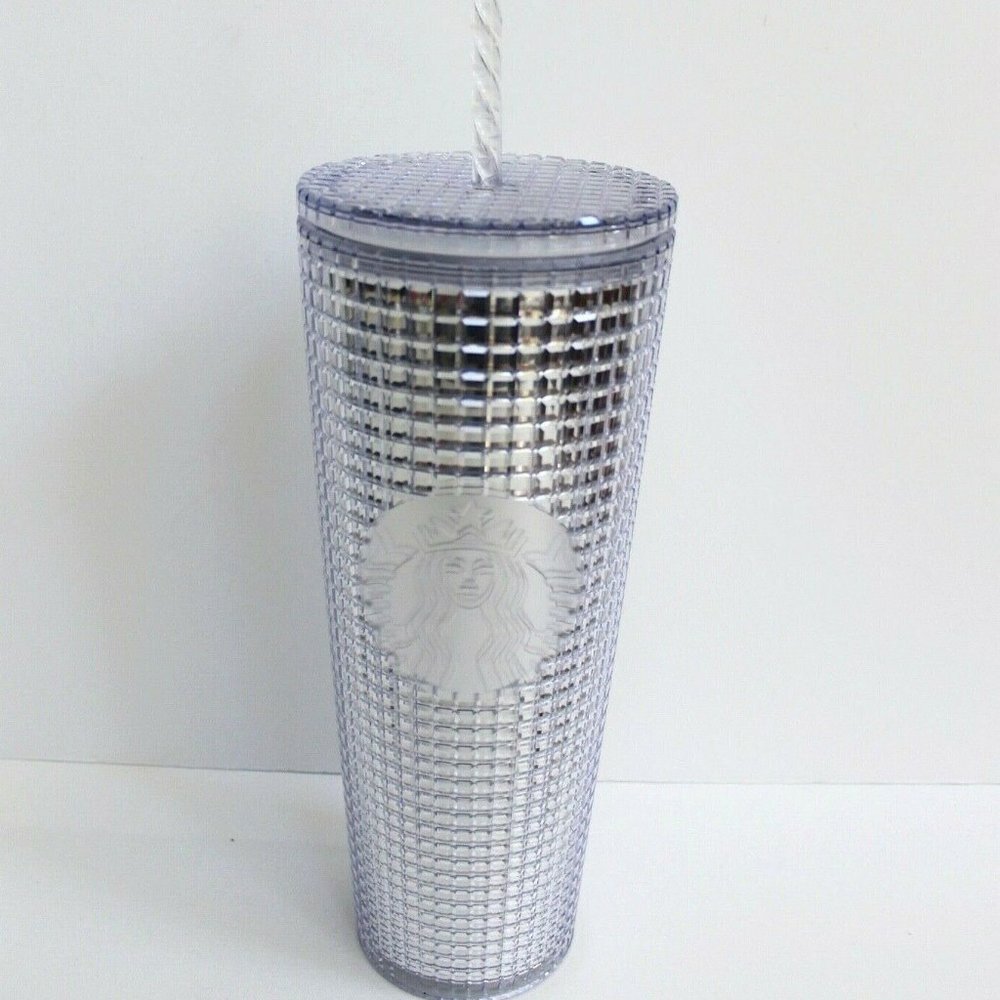 Starbucks 2020 Silver Grid Disco Cold Cup Tumbler